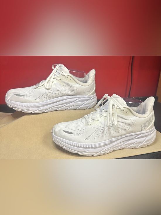 Hoka Other - Hoka One One Clifton 8 Running Shoes White with Silver/Gray Accents Men’s Sz 8D